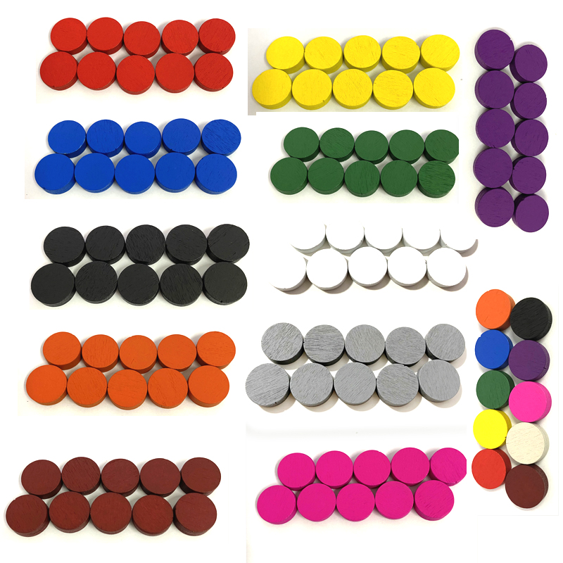 Board Game Illustration - 50 peças 15*5mm 11 cores discos