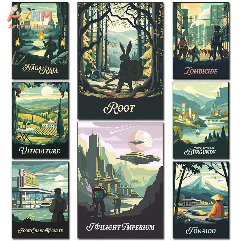Board Game Print - AZNM Pôster de Arte em Tela
