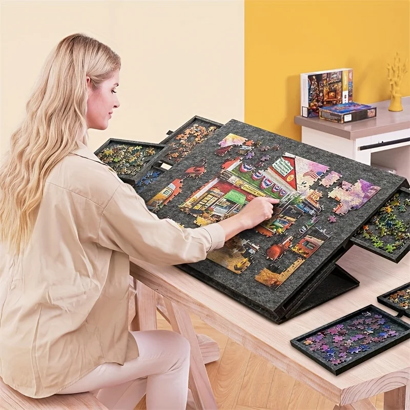 Board Game For 2 People - Mesa para Quebra-Cabeças com 6 Gavetas