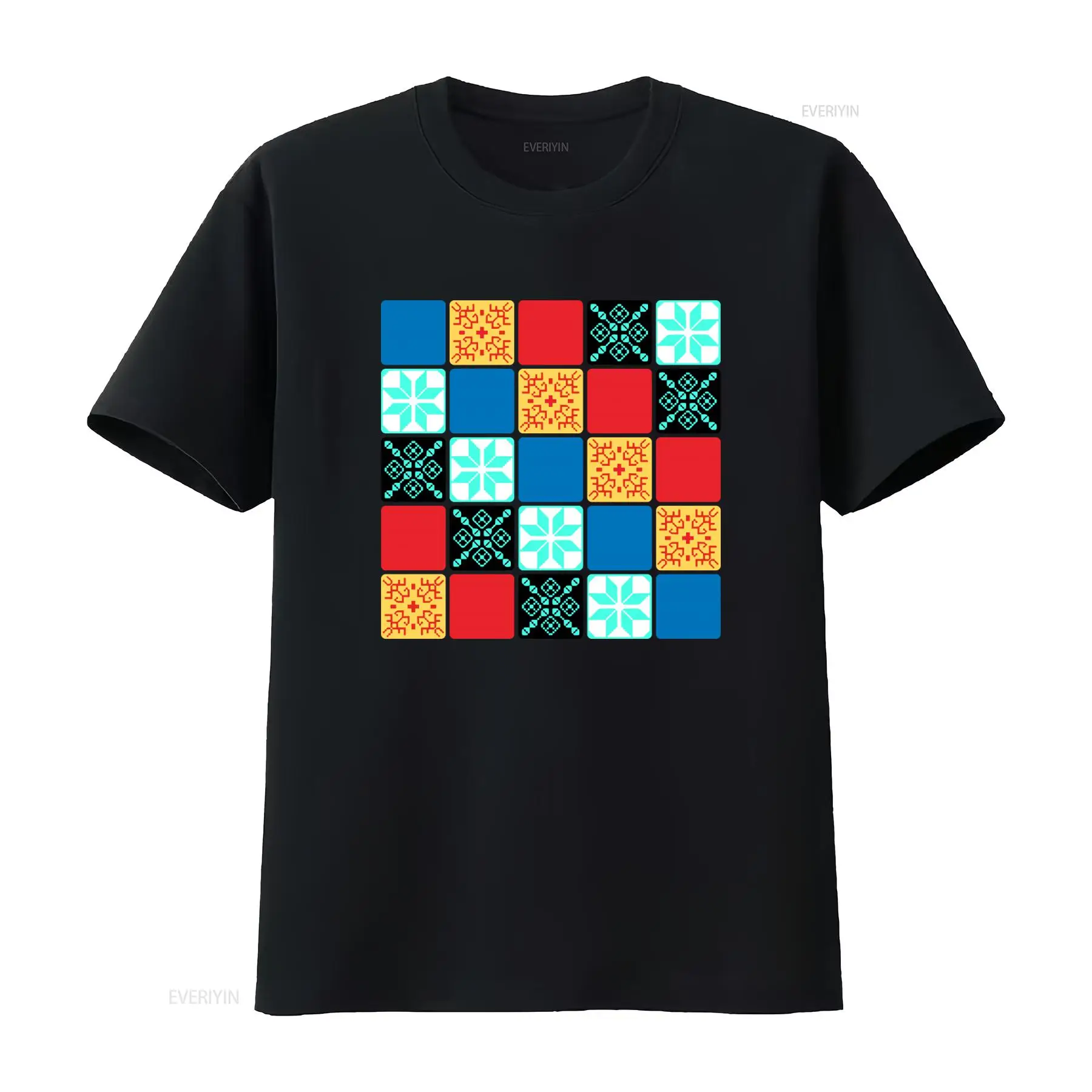 Board Game Quilt - Camiseta Azul Inspirada em Padrão de