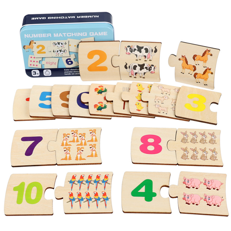 Board Game Education - Crianças caixa de ferro número iluminação