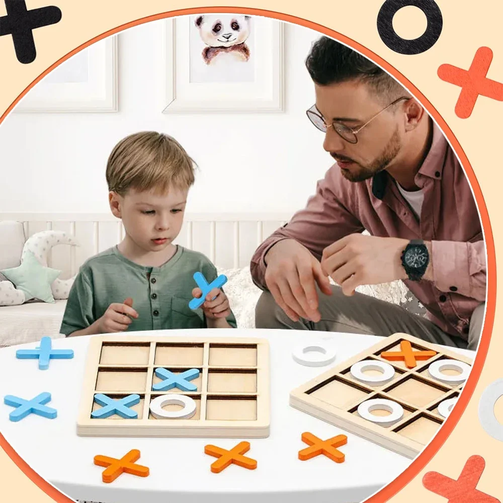 Jogo de madeira xo tic tac toe - Board Game Education avaliação e preço